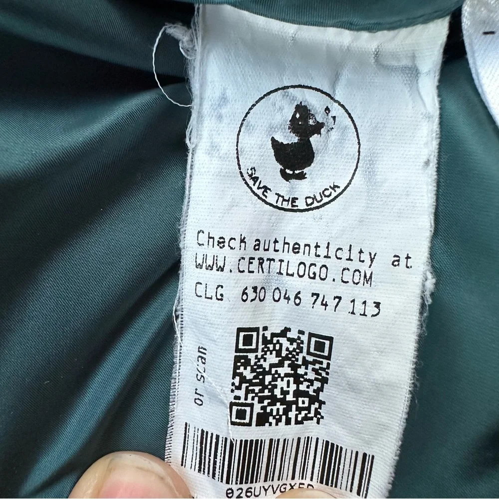 Save The Duck Kids Logo-Patch Hooded Puffer Jacket Teal Green Size‎ 6